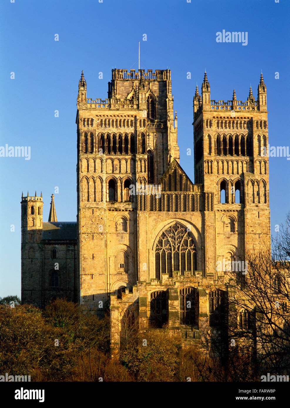 La Cattedrale di Durham, Durham. Costruito tra il 1093 e 1274. Struttura normanna. Foto Stock