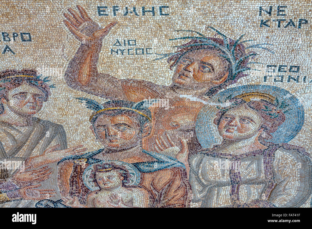 Cipro, Kato Pafos, Pafos sito archeologico. Roman mosaici pavimentali, Patrimonio Mondiale dell UNESCO Foto Stock