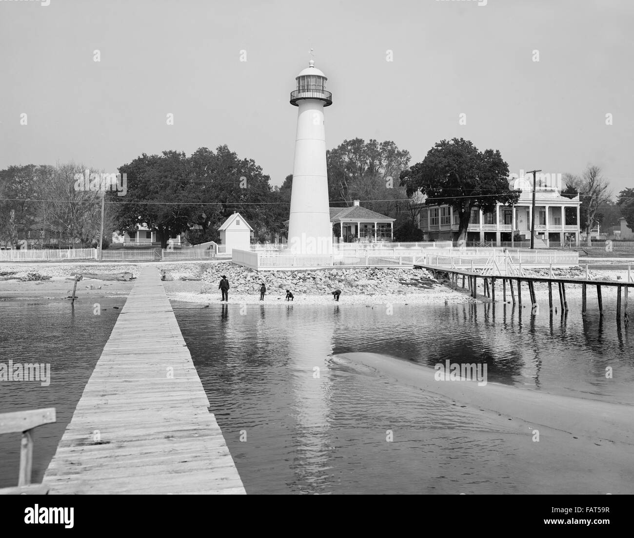 Biloxi Lighthouse, Biloxi, Mississippi, Stati Uniti d'America, circa 1906 Foto Stock