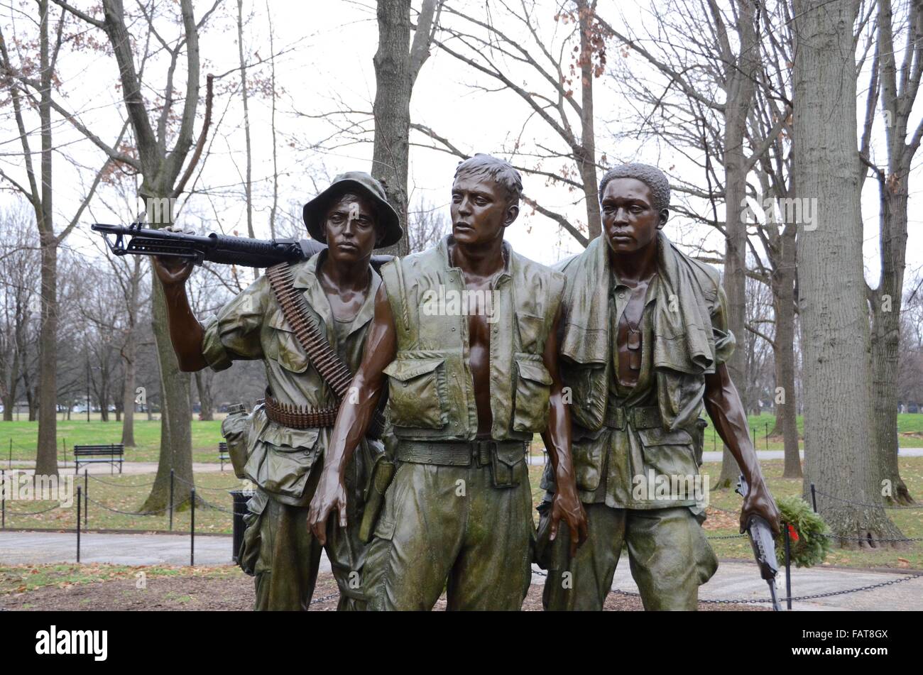 Vietnam War Memorial statua washington - Foto Stock