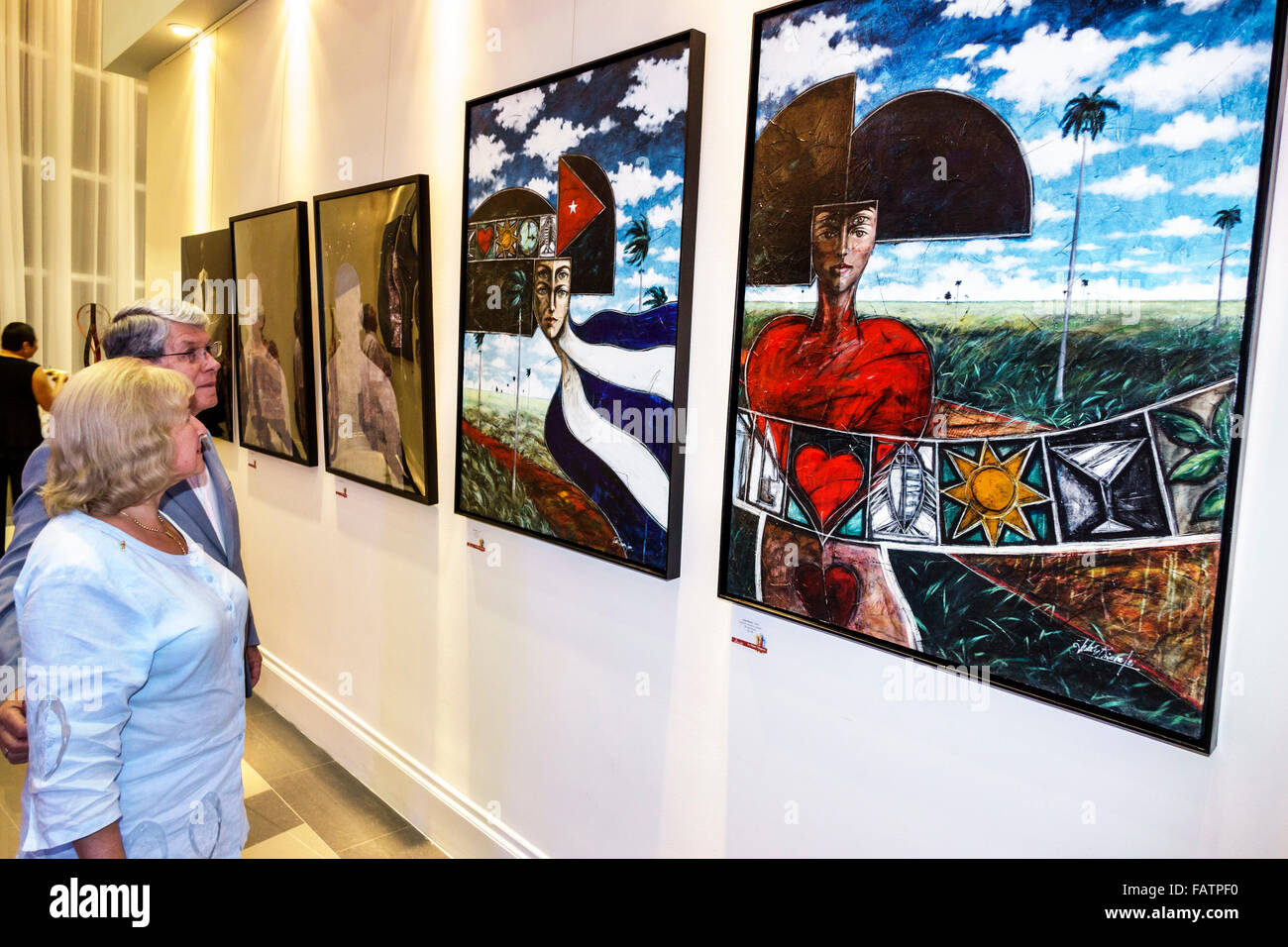 Florida Hialeah, Milander Center for Arts & Entertainment, centro, interno, la mano Hispana, spettacolo, gallerie d'arte, arte, notte di apertura, Hispa Foto Stock