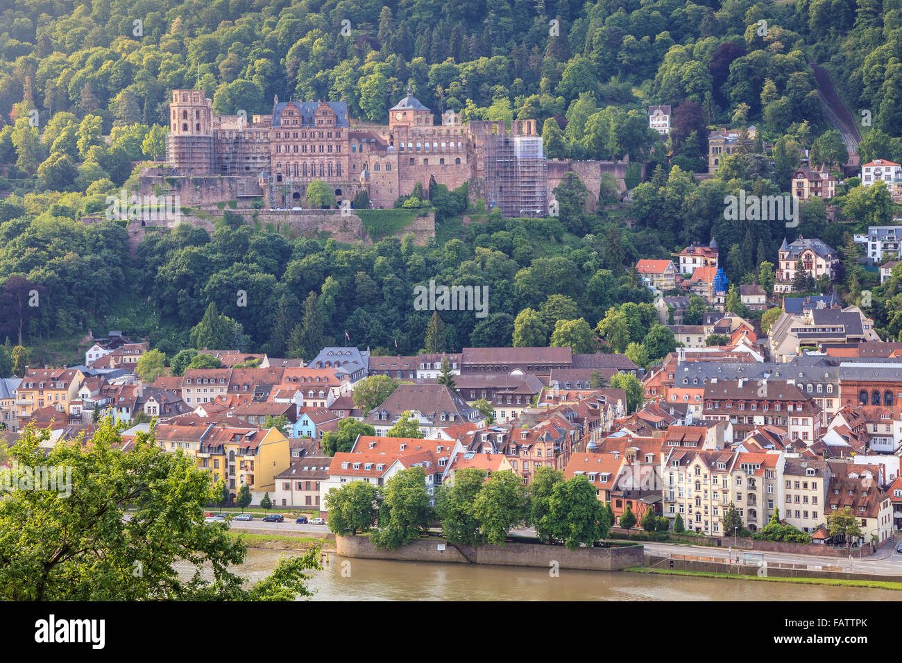 Heidelberg skyline della città, Germania Foto Stock