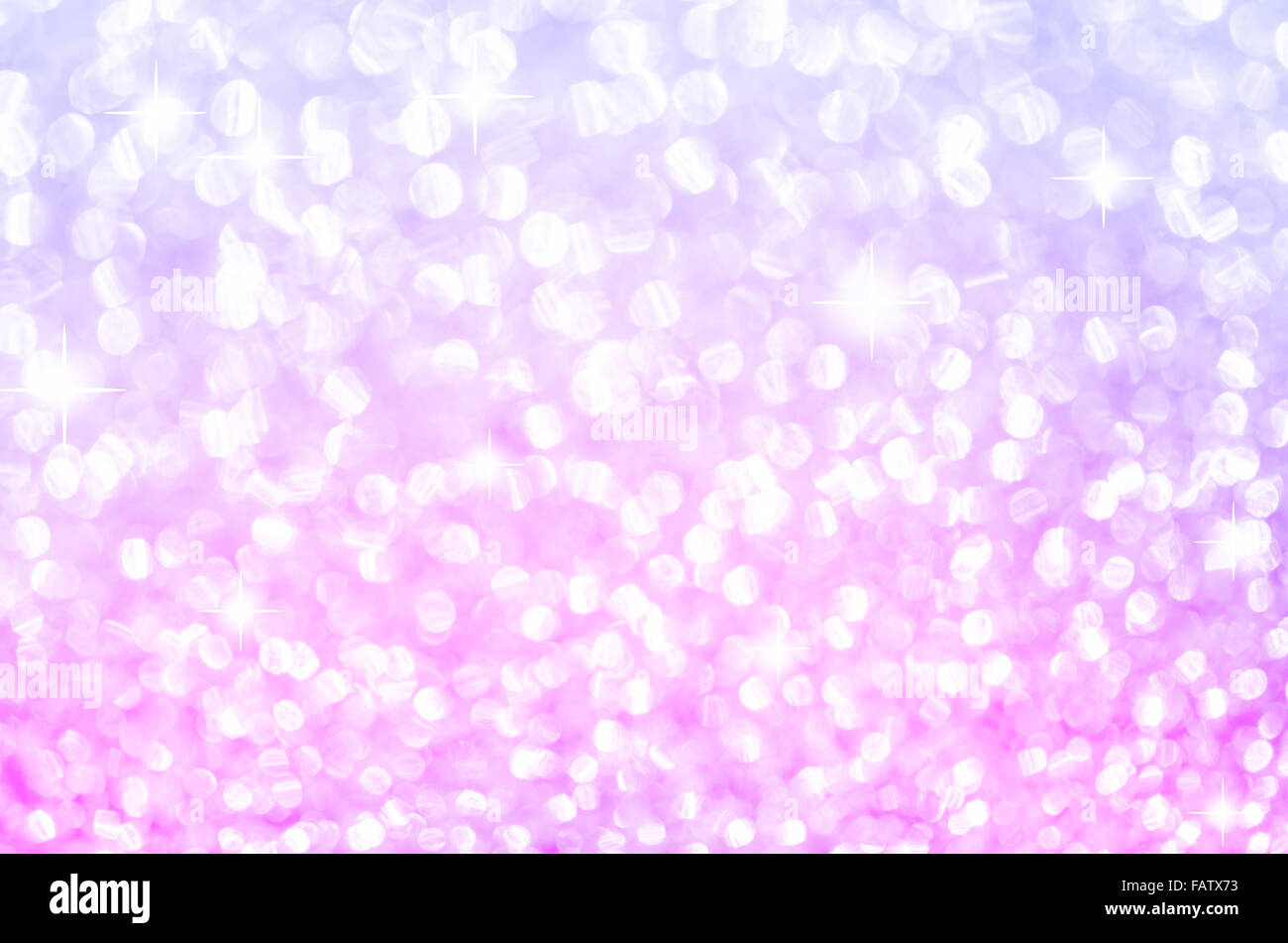 Luci su rosa con stelle di sfondo bokeh di fondo. Foto Stock