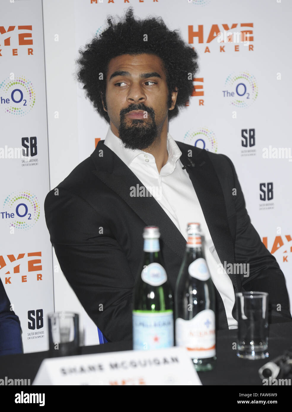 Ex World Heavyweight Champion David Haye segna il suo ritorno in azione annunciando una rimonta lotta con Australiano Mark de Mori nel corso di una conferenza stampa a Londra dotata: David Haye dove: Londra, Regno Unito quando: 24 Nov 2015 Foto Stock