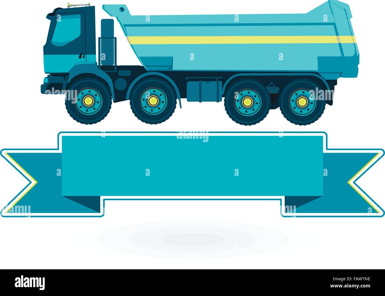 Big Blu carrello trasporta le strade. Capacità di carico di sabbia del carbone, rifiuti ghiaia e roccia. Nizza appiattire illustrazione vettore master Illustrazione Vettoriale