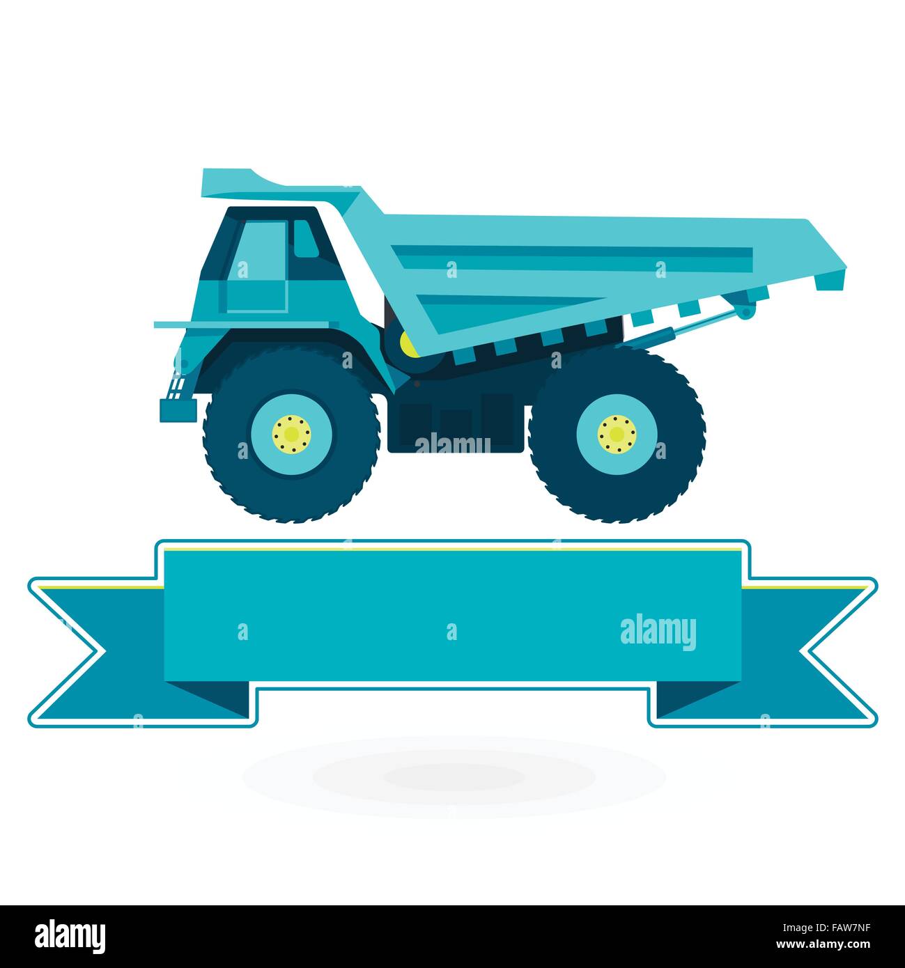 Big Blu carrello trasporta le strade. Capacità di carico di sabbia del carbone, rifiuti ghiaia e roccia. Nizza appiattire illustrazione vettore master Illustrazione Vettoriale
