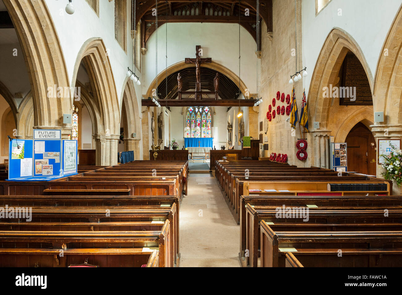 All'interno di St Edwards Chiesa a Stow-su-il-Wold , Cheltenham, Gloucestershire , Inghilterra , Inghilterra , Regno Unito Foto Stock