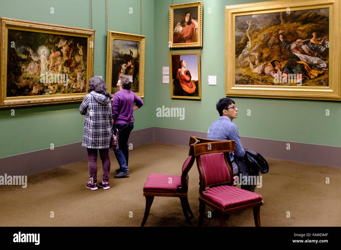Interno della Scottish National Gallery Art Museum di Edimburgo in Scozia Regno Unito Foto Stock