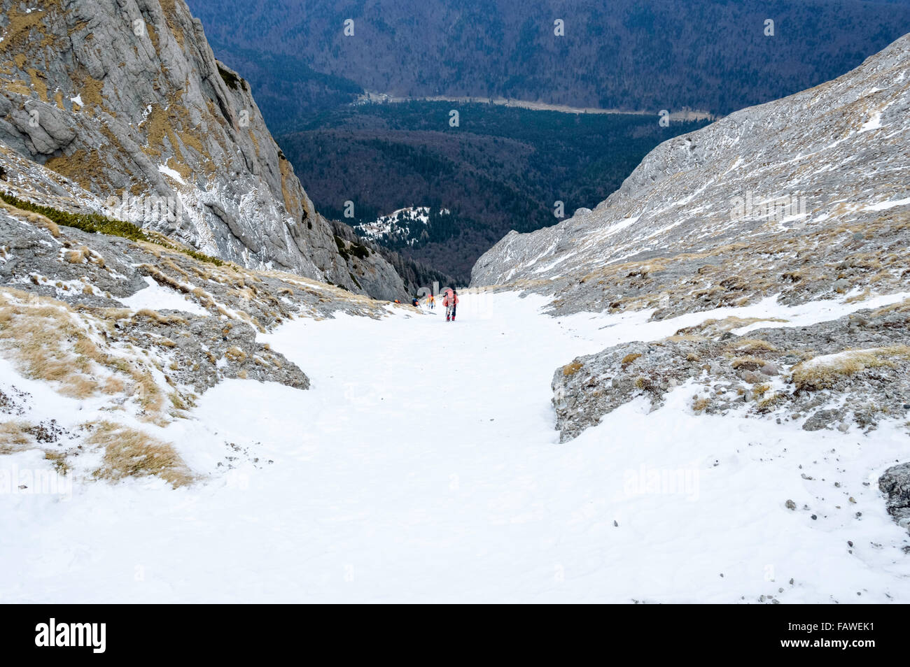 Paesaggio invernale in montagna Foto Stock