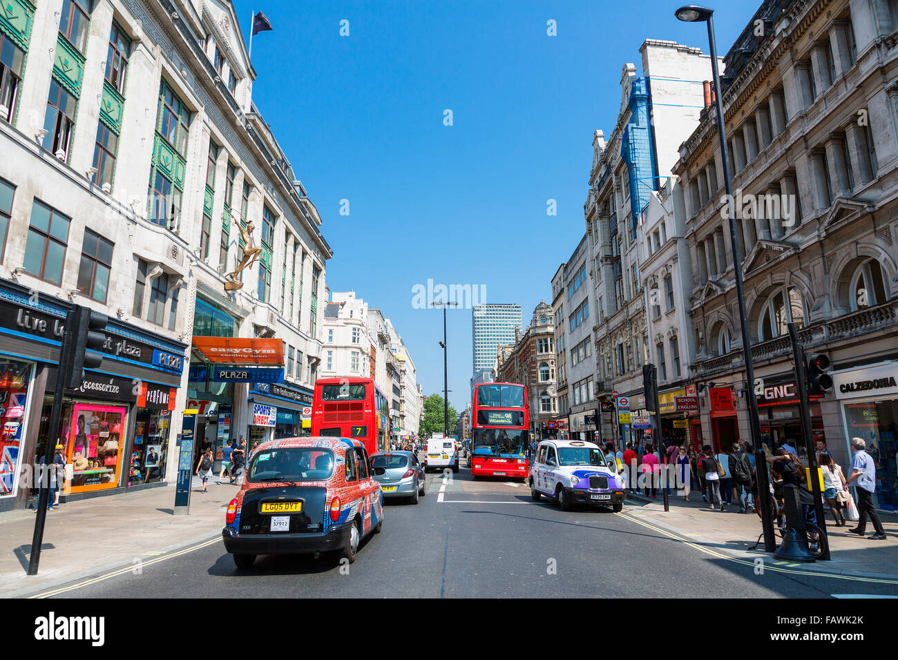 Londra, il traffico su Oxford Street Foto Stock
