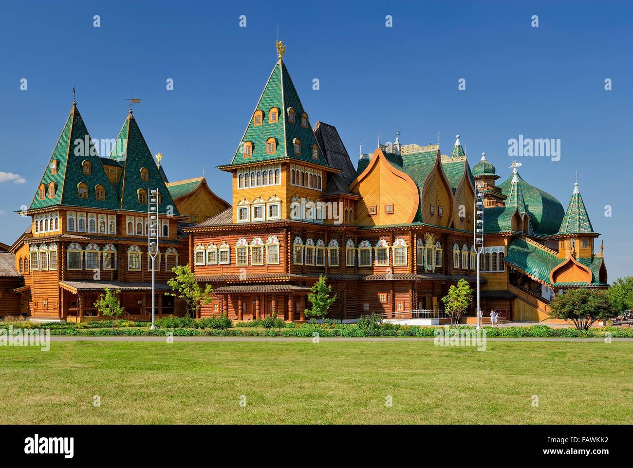 Reconstruction palazzo di legno dello zar Alexei Mikhailovich di Kolomenskoe, Mosca Foto Stock