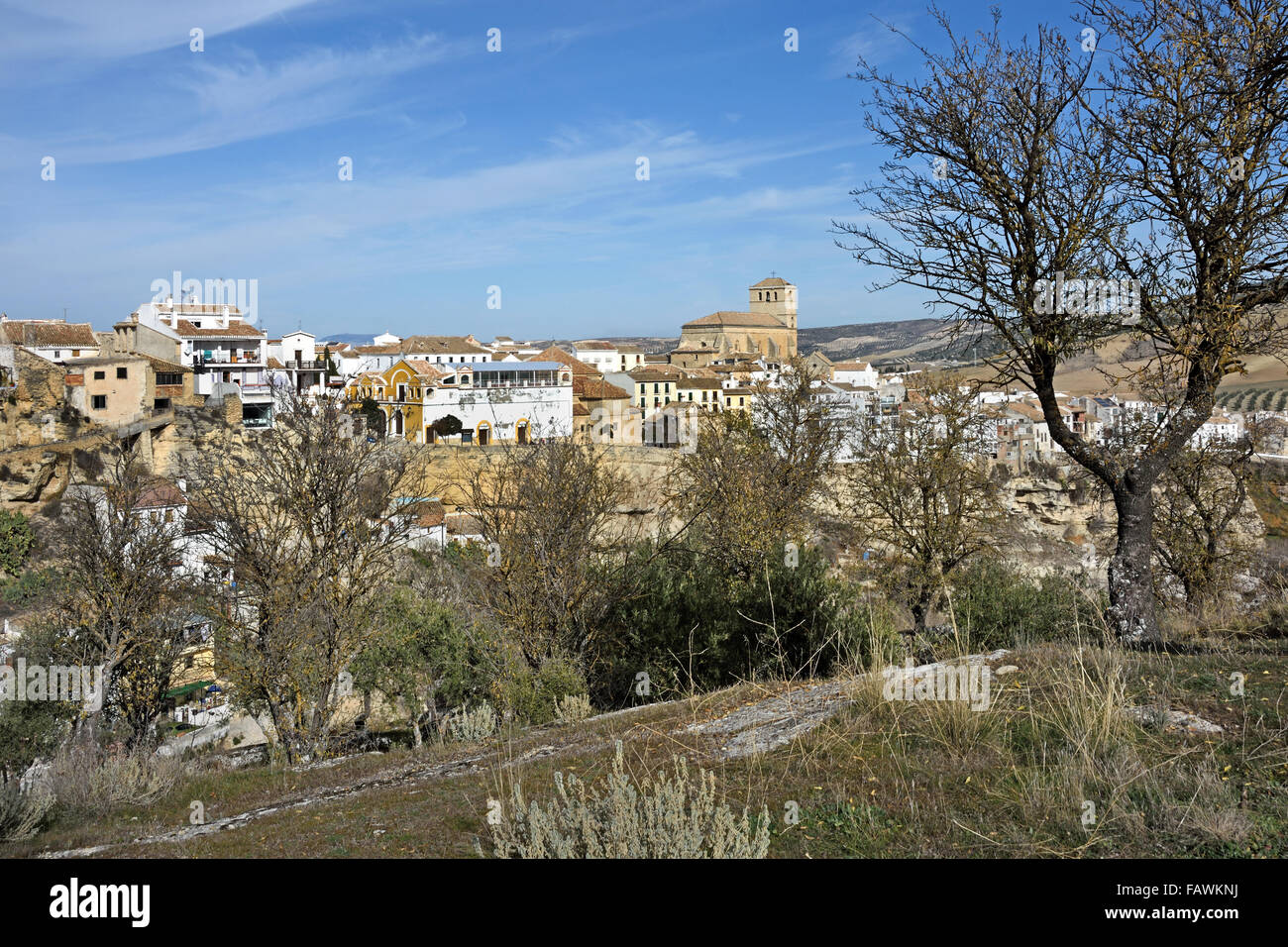 A Alhama de Granada ( vista sopra la gola del rio alhama ) 1482 la città fortezza fu preso dal Sultanato moresco ) spagnolo spagna Andalusia Foto Stock