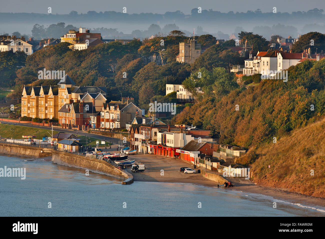 Filey; Alba da Filey Brigg; Yorkshire; Regno Unito Foto Stock