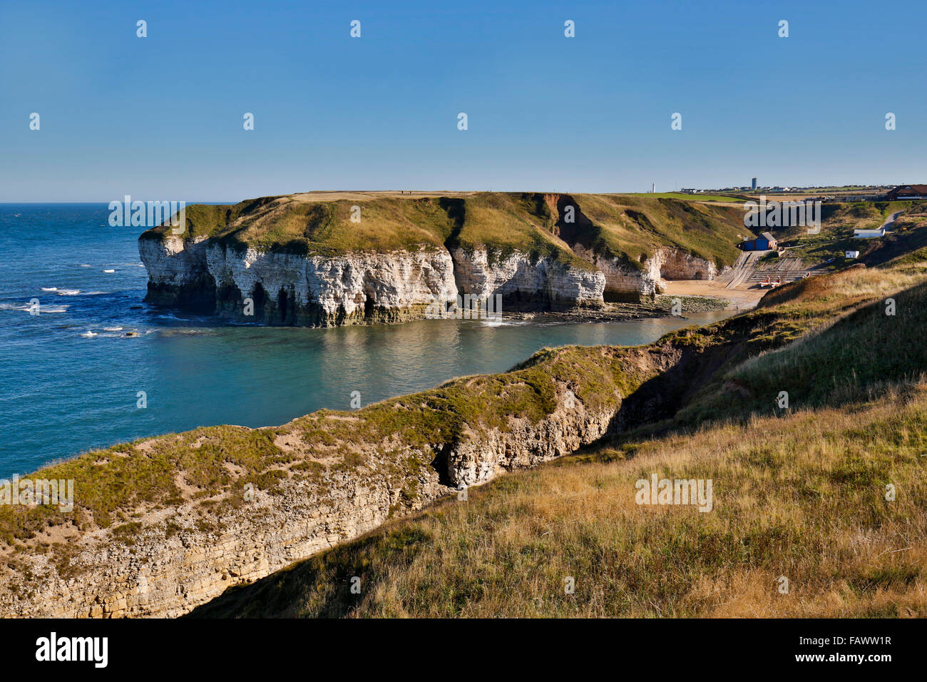 A nord di atterraggio; Flamborough; Yorkshire; Regno Unito Foto Stock