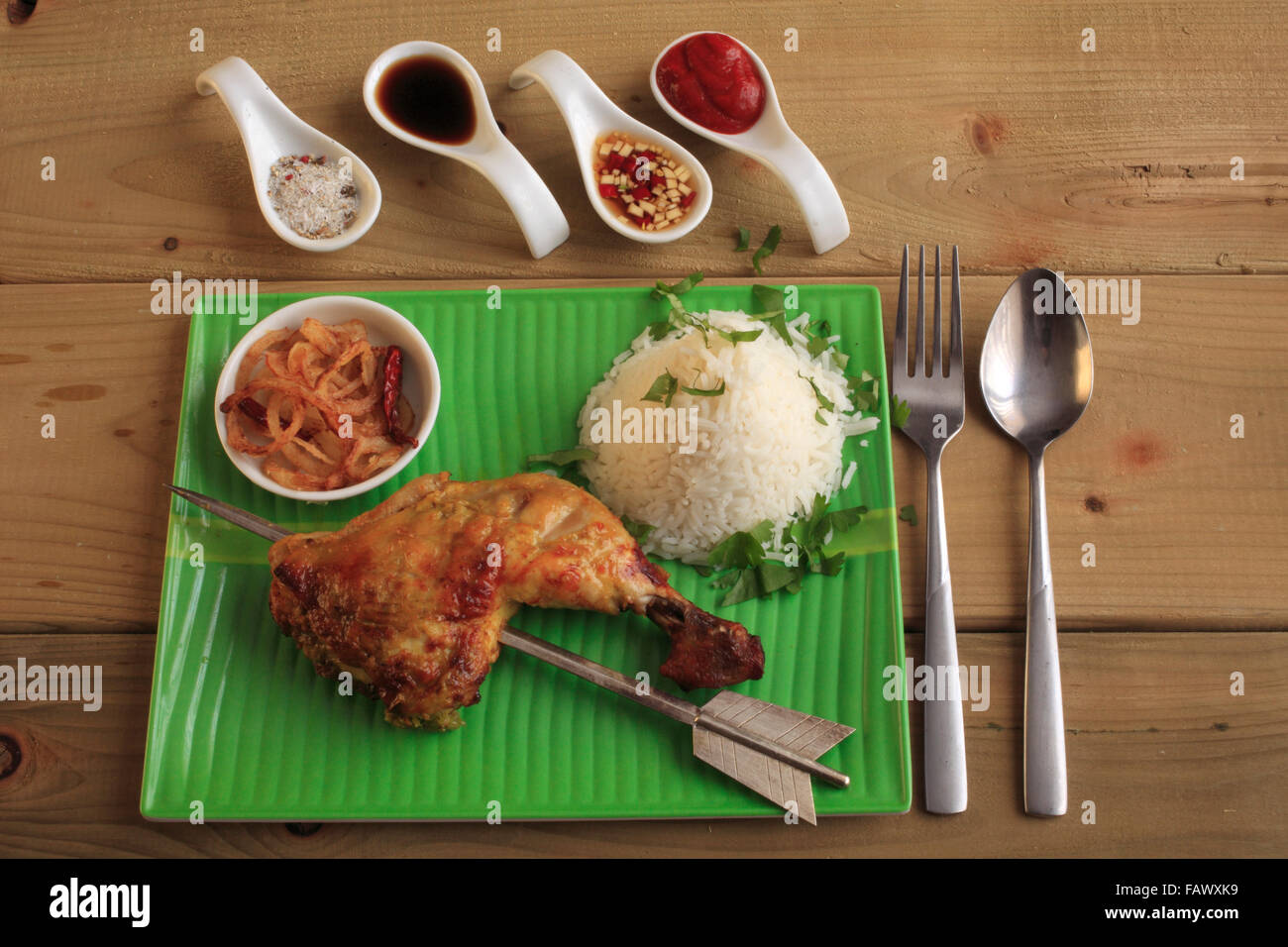 Thai-Lao marinata di pollo alla griglia Foto Stock
