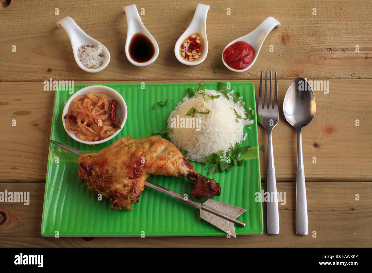 Thai-Lao marinata di pollo alla griglia Foto Stock