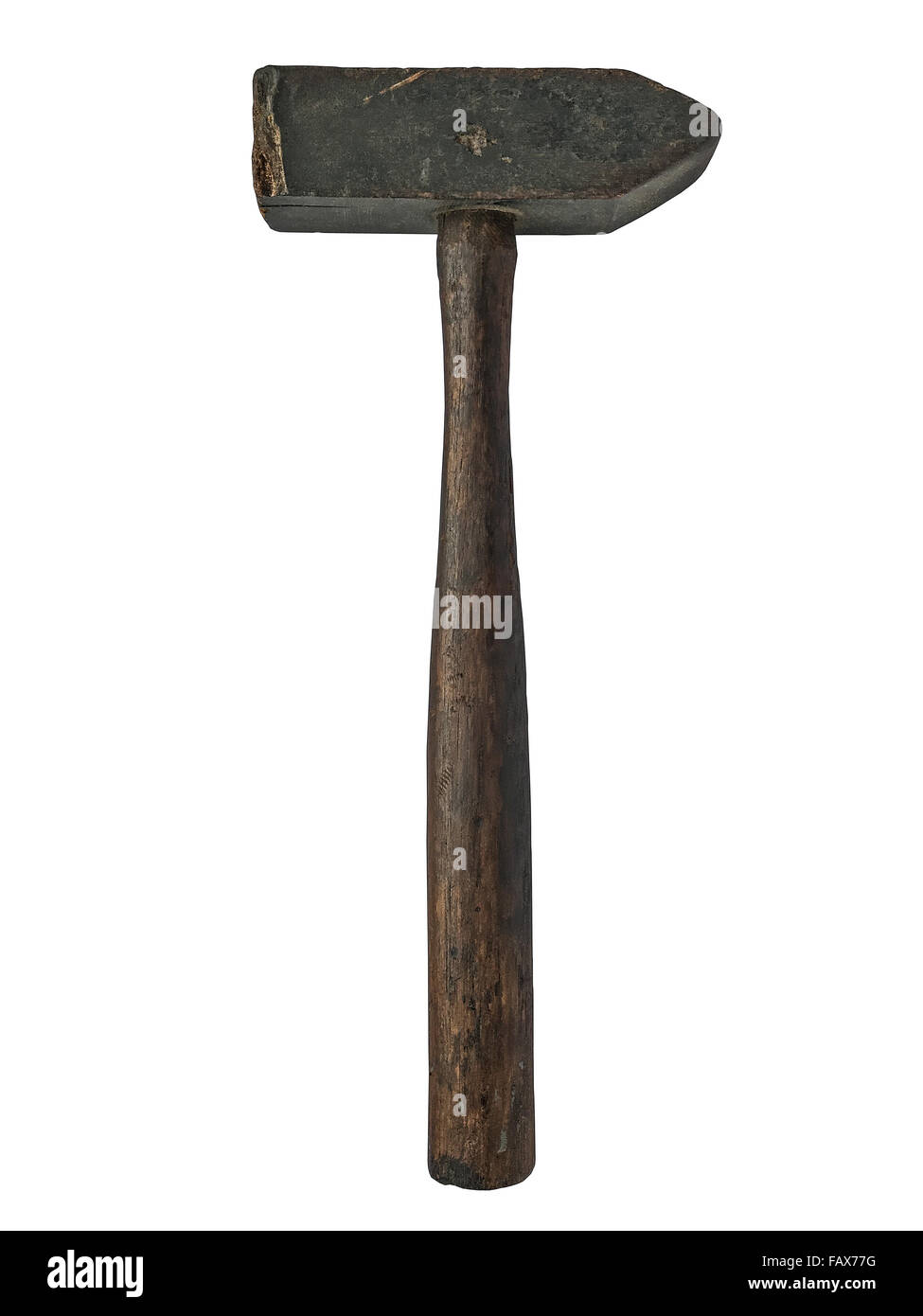 Vintage martello di legno isolato su sfondo bianco Foto Stock