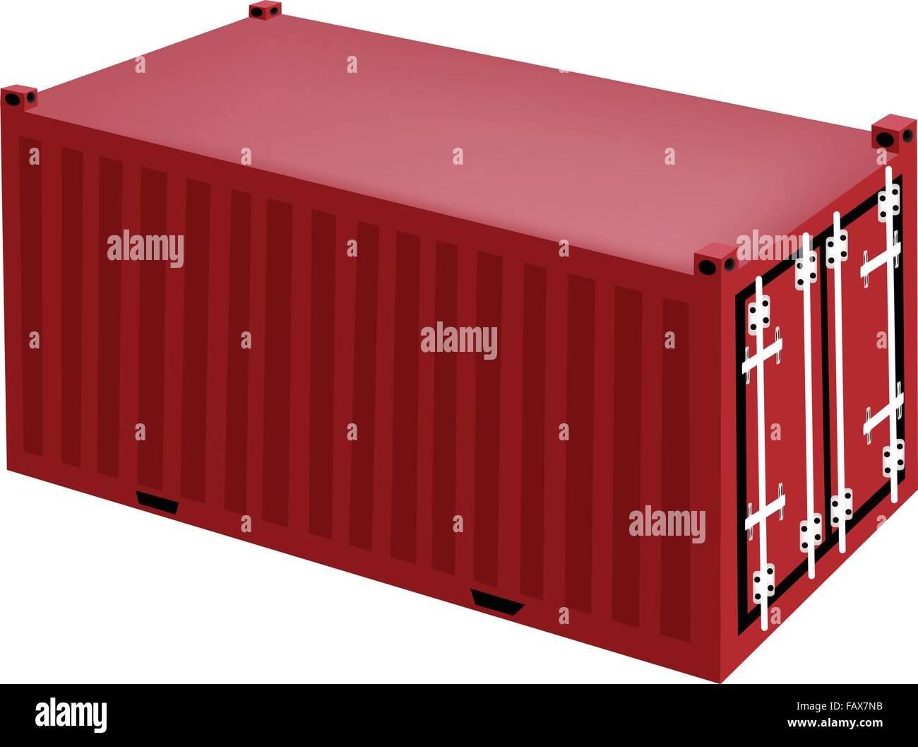 Illustrazione di un contenitore di carico, il contenitore per trasporto o contenitore di spedizione per lo storage portatile, spedizione oltremare o cellulare Offic Illustrazione Vettoriale