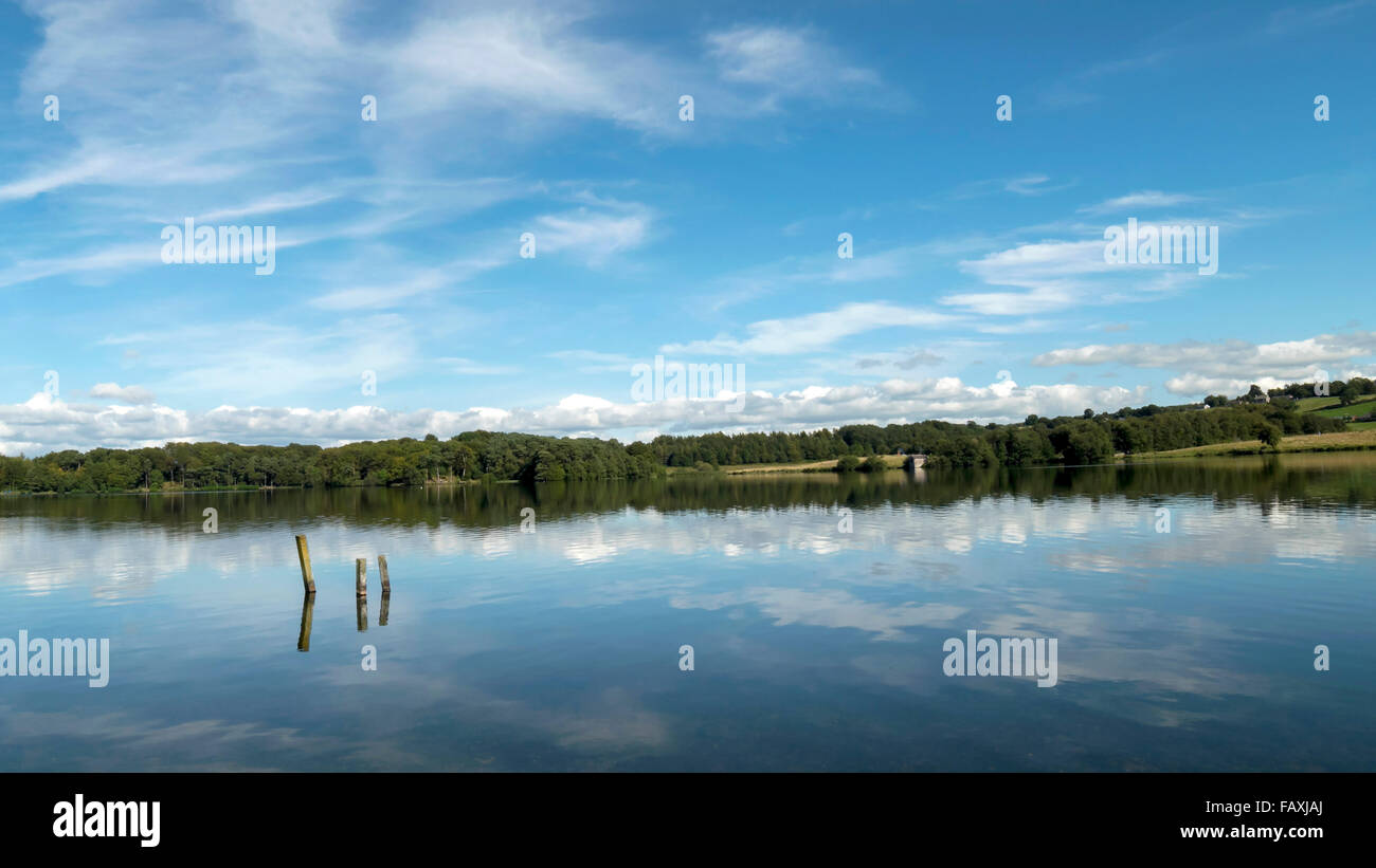 Ampio angolo di visione del lago a Talkin Tarn Foto Stock