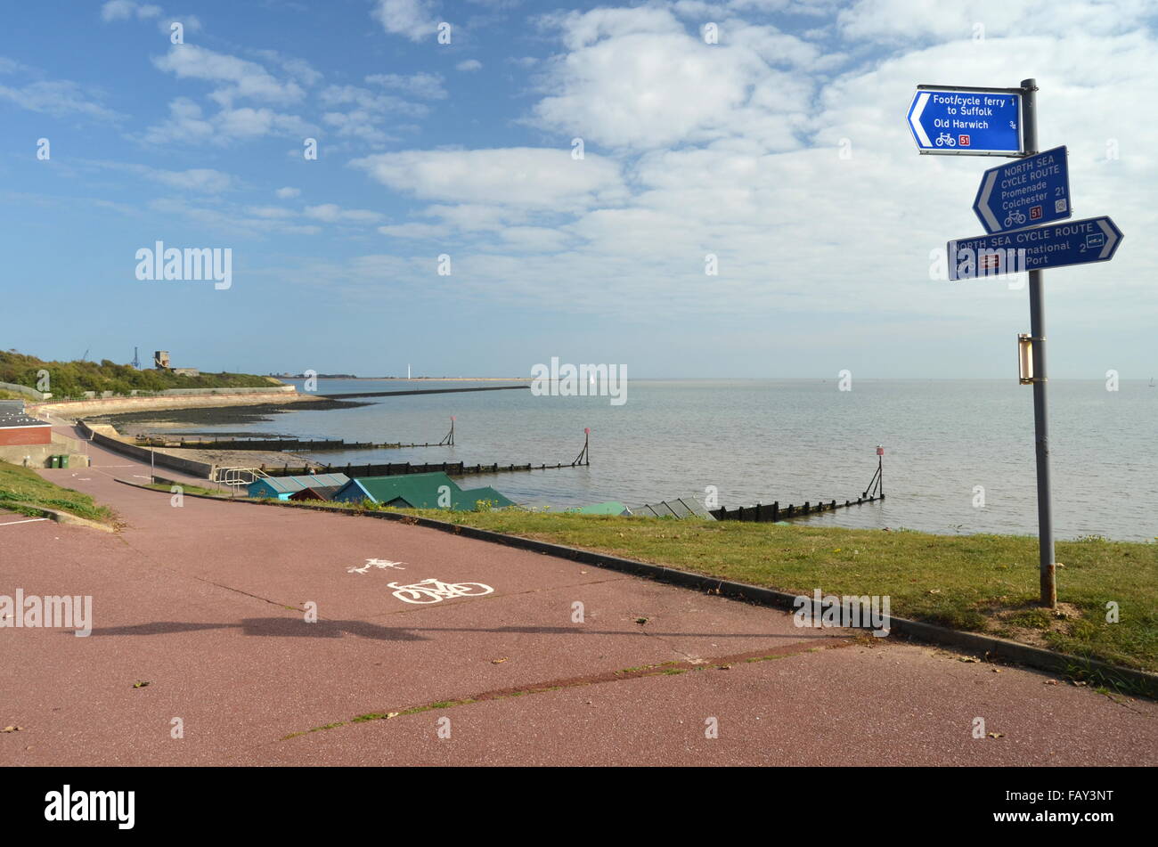 Il mare del Nord percorso ciclabile, Inghilterra Foto Stock