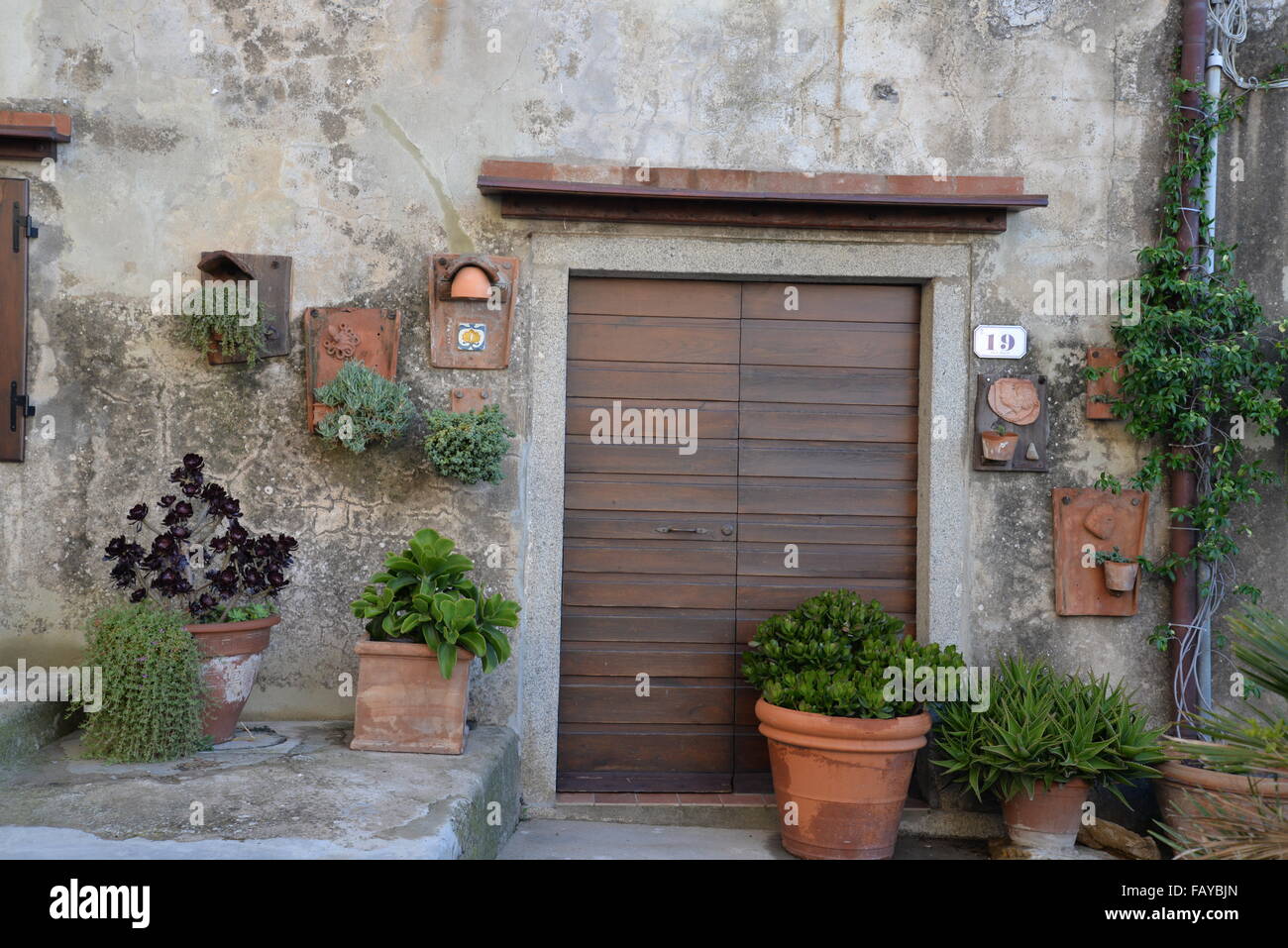 Porta in Capoliveri, Isola d'Elba, Italia. Foto Stock