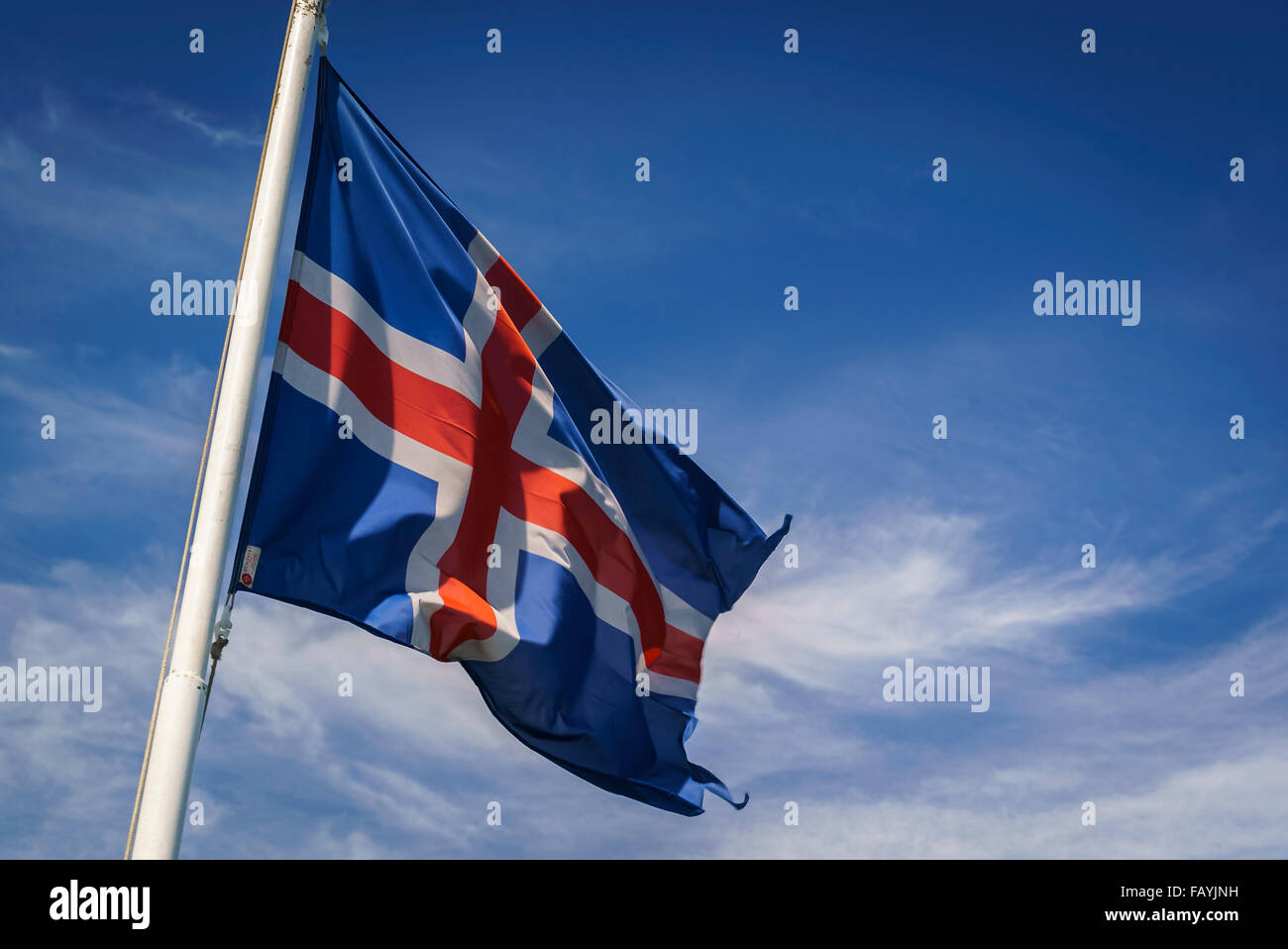 Bandiera islandese, Islanda Foto Stock