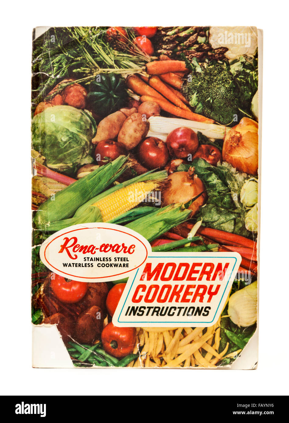 Vintage anni settanta Rena-ware "waterless' pentole inox libretto di istruzioni. Foto Stock
