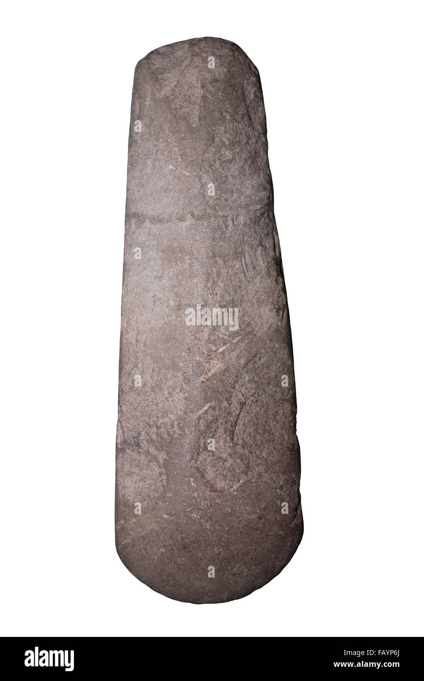 Stone Axhead 3000-1800 A.C. da London, Wirral, Regno Unito Foto Stock