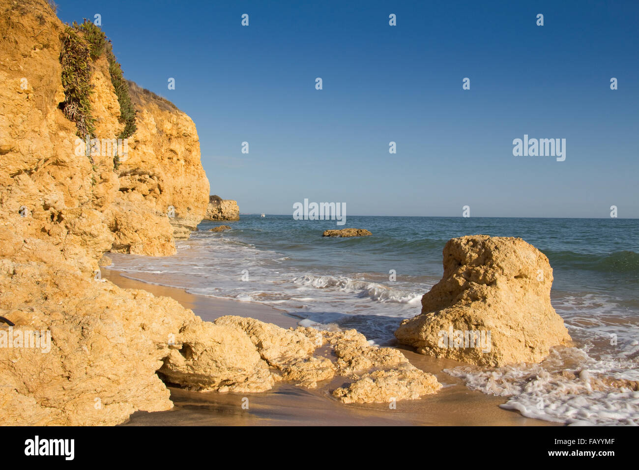 Spiaggia di Praia de Santa Eulalia, nei pressi di Albufeira, Algarve, PORTOGALLO Foto Stock