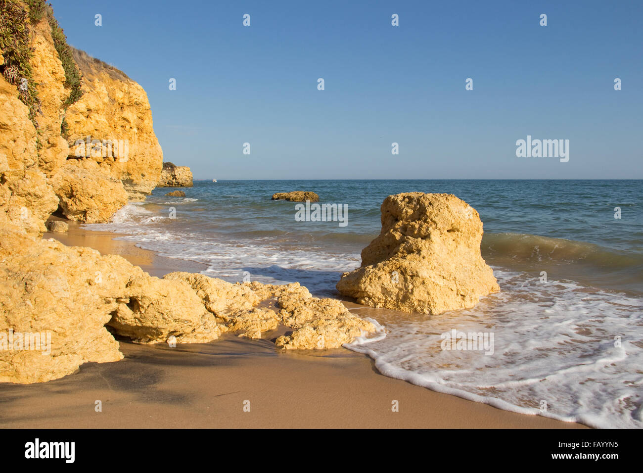 Spiaggia di Praia de Santa Eulalia, nei pressi di Albufeira, Algarve, PORTOGALLO Foto Stock