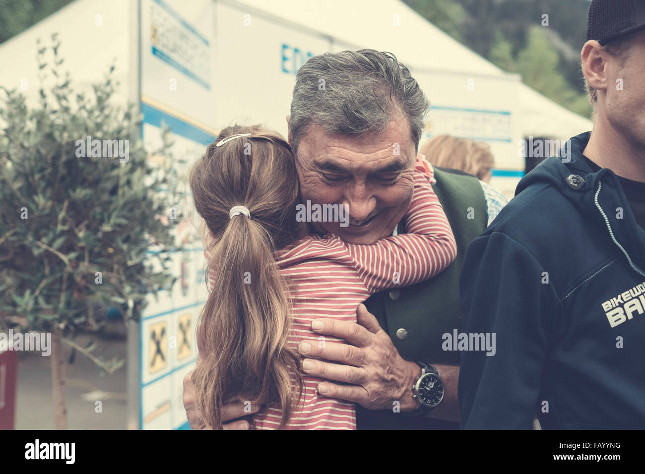 Eddy Merckx Classic 2015 in Fuschl, Austria. Due giorni con la legenda, foto di Philipp Hympendahl. Foto Stock