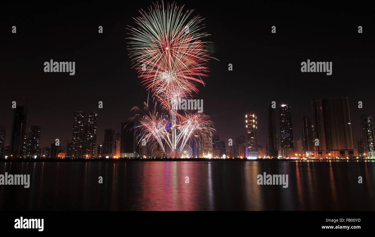 Fire opere di UAE Giornata Nazionale Foto Stock