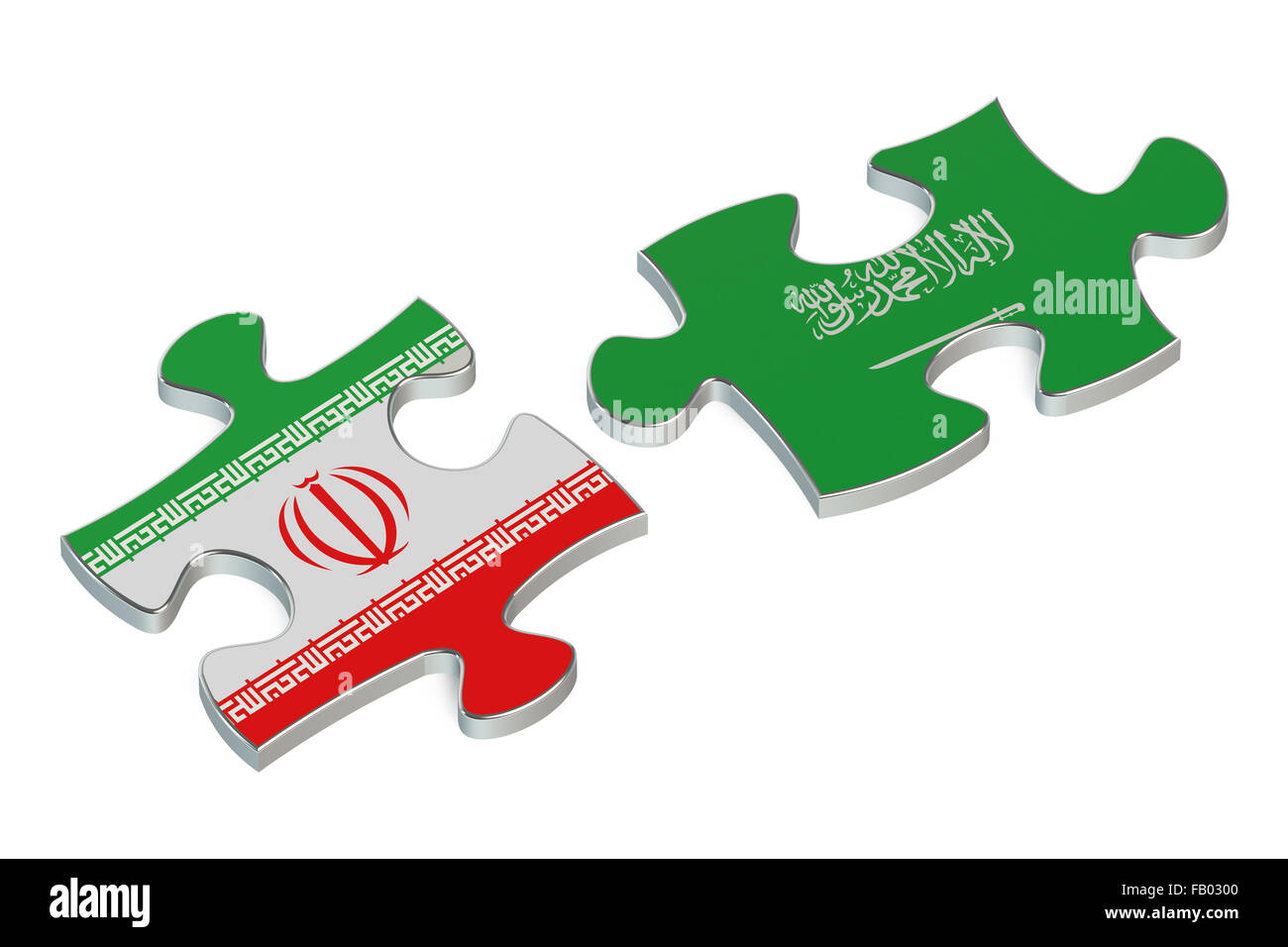 In Arabia Saudita e in Iran il concetto di conflitto Foto Stock