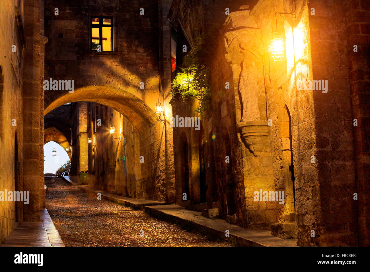 Strada dei Cavalieri di Rodi, Rodi, Grecia, UNESCO Foto Stock