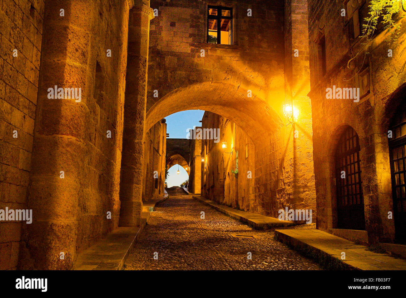 Strada dei Cavalieri di Rodi, Rodi, Grecia, UNESCO Foto Stock