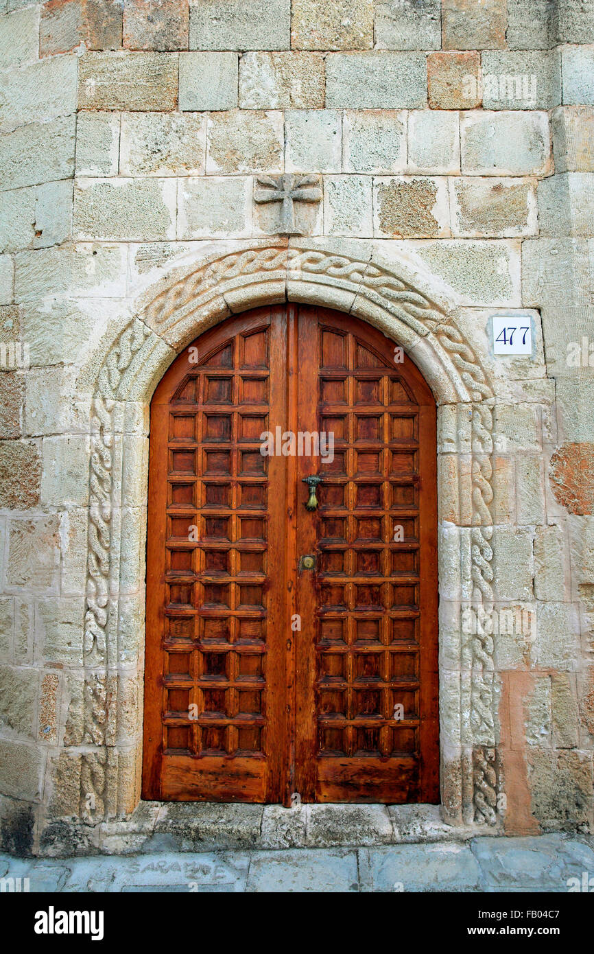 Città vecchia di Lindos Isola di Rodi, Grecia Foto Stock