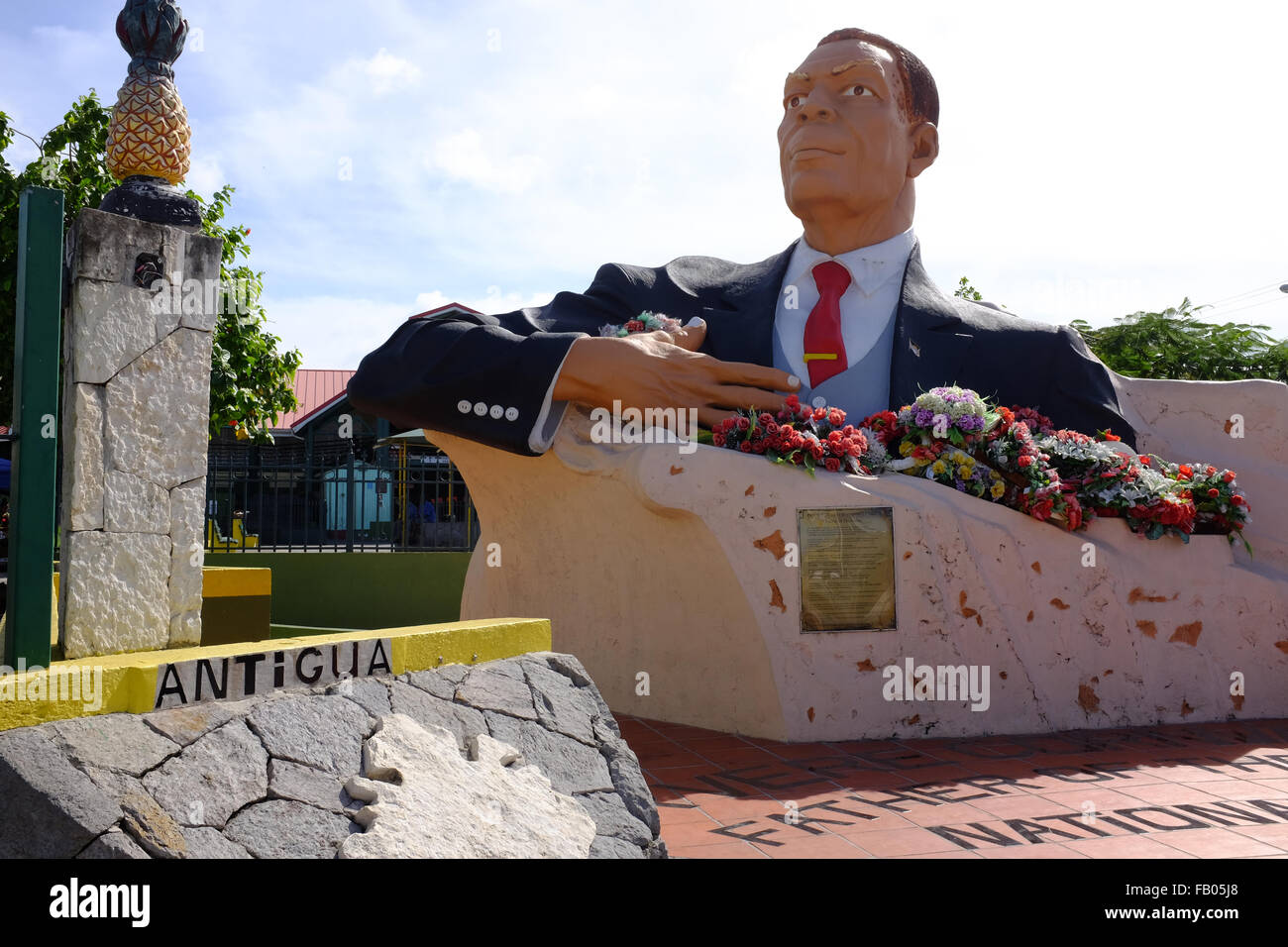 La V C Bird memorial sull'isola di Antigua e Barbuda nei Caraibi Foto Stock