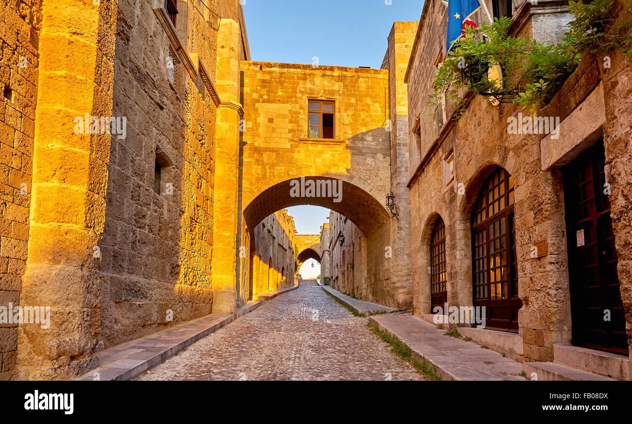 Strada dei Cavalieri di Rodi, Dodecanneso isole, Grecia, UNESCO Foto Stock