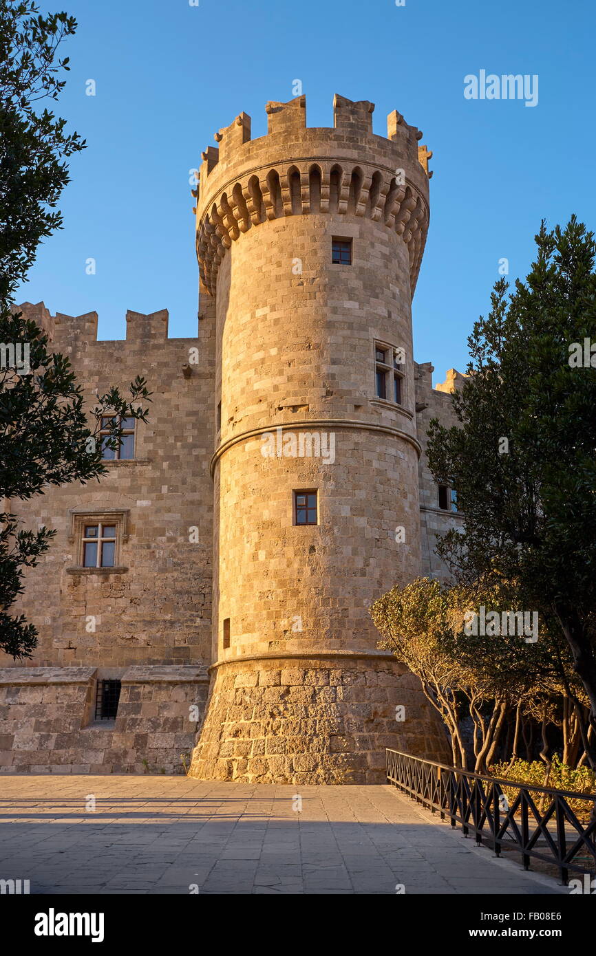 Il Palazzo del Gran Maestro, la città vecchia di Rodi, Dodecanneso isole, Grecia, UNESCO Foto Stock