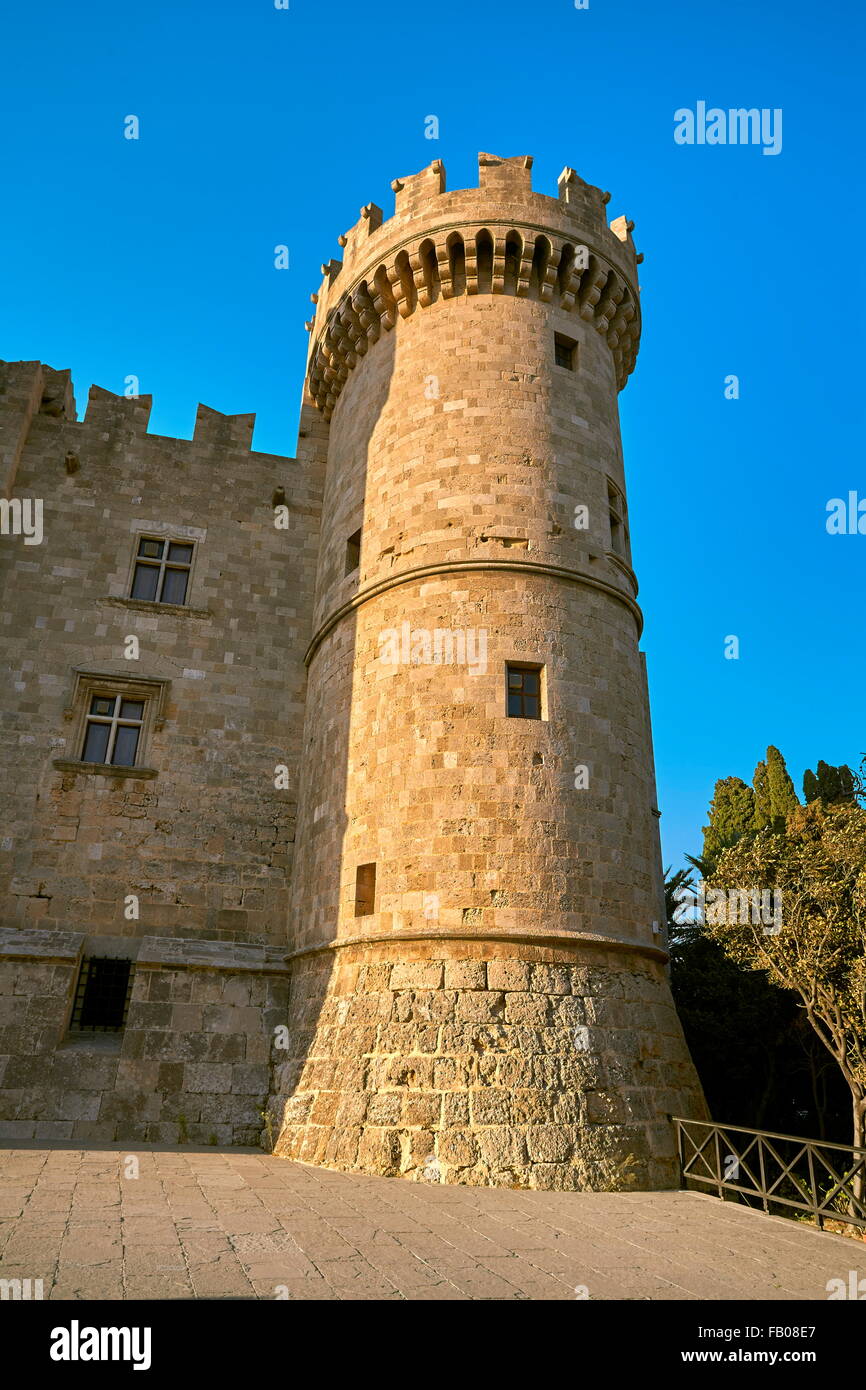 Il Palazzo del Gran Maestro, la città vecchia di Rodi, Dodecanneso isole, Grecia, UNESCO Foto Stock