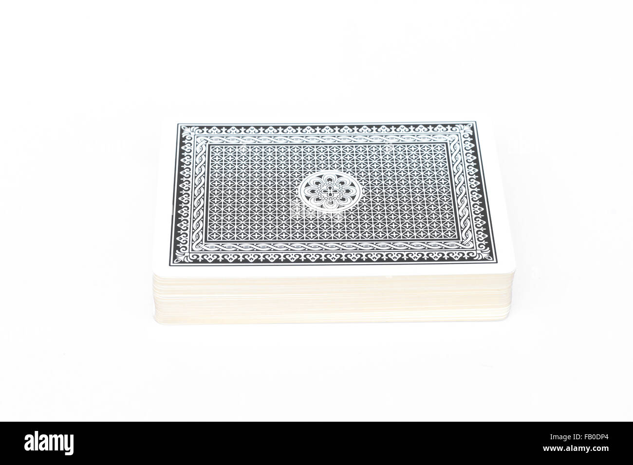 Blue mazzo di carte da gioco isolato su sfondo bianco, stock photo Foto Stock