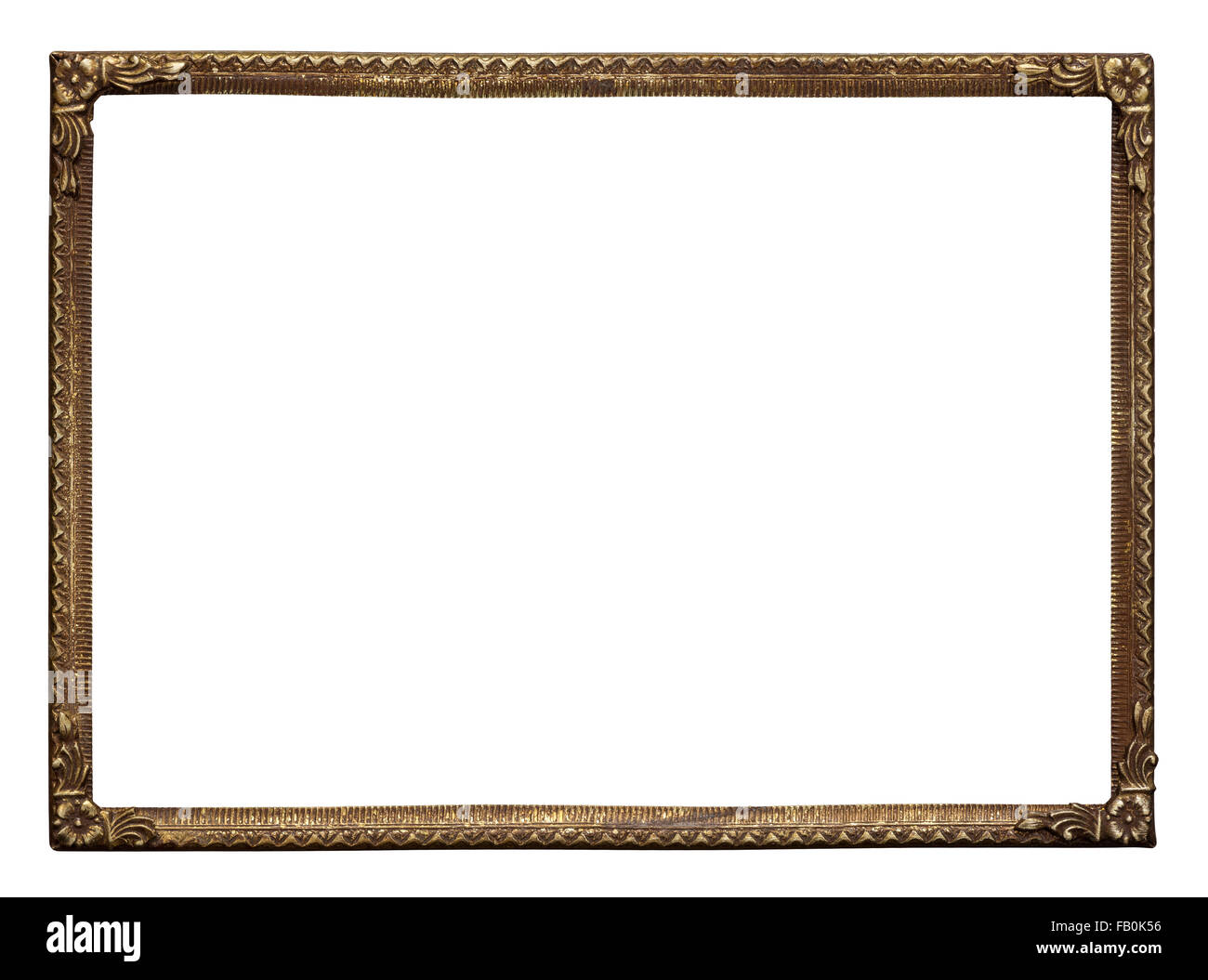 Vintage ottone antico telaio metallico, isolata. Foto Stock