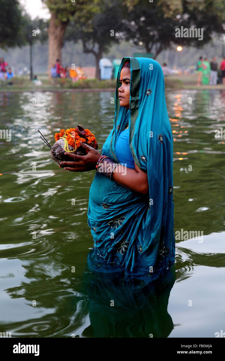 CHHATH PUJA Foto Stock
