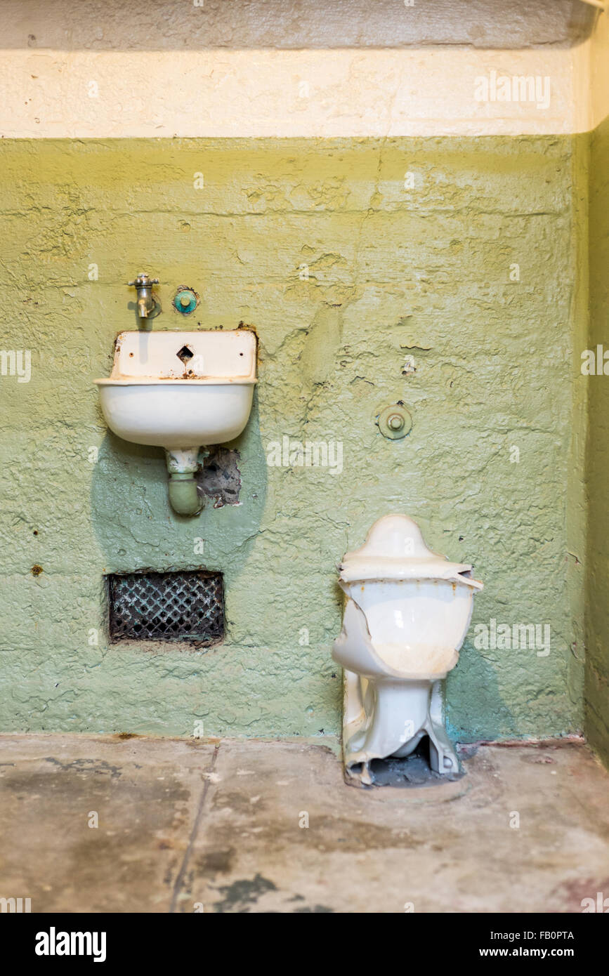 La prigione di Alcatraz strutture cellulari Foto Stock