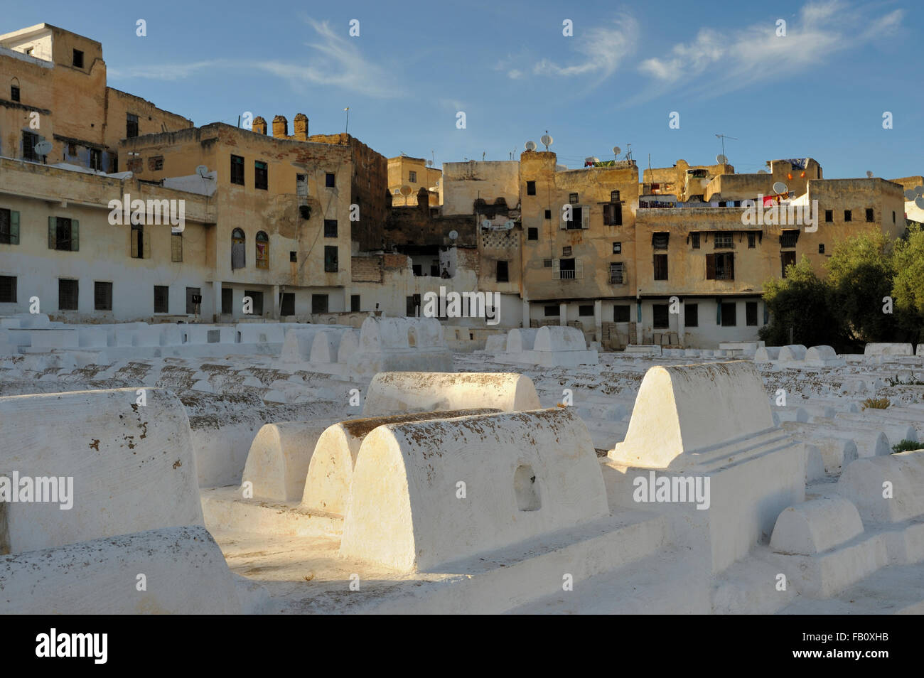 Cimetiere Juif, Mellah, Fes el Jdid, Fes, Fes-Boulemane, Marocco Foto Stock