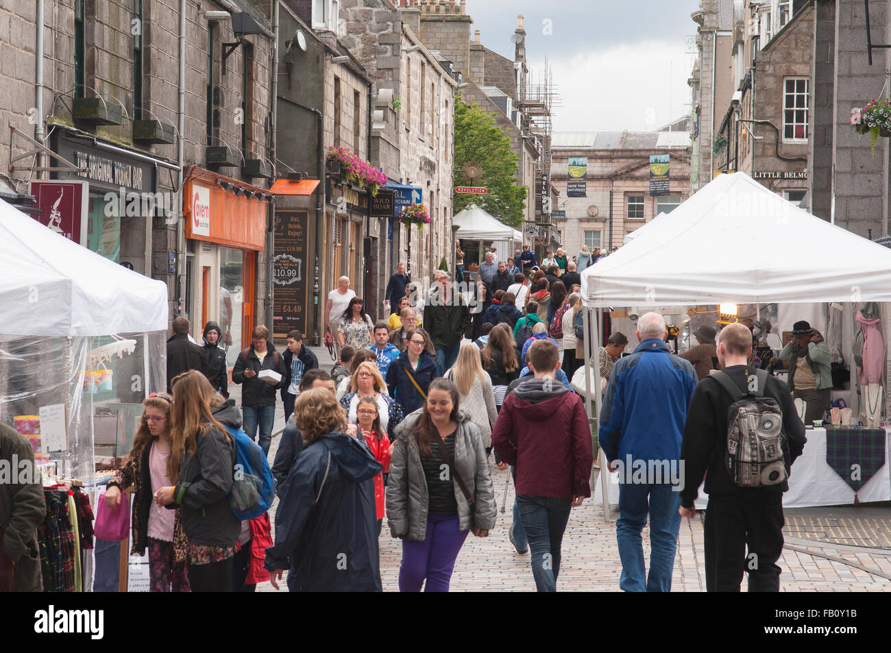 Aberdeen Country Fair, si tengono una volta al mese a Belmont Street, Aberdeen Scotland. Foto Stock