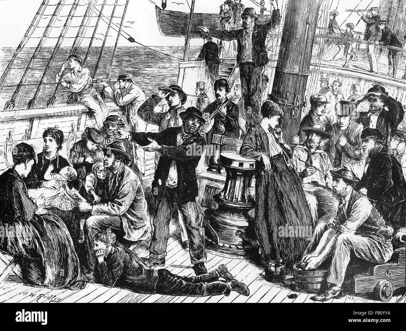 Immigrazione canadese - incisione da circa 1872 Foto Stock