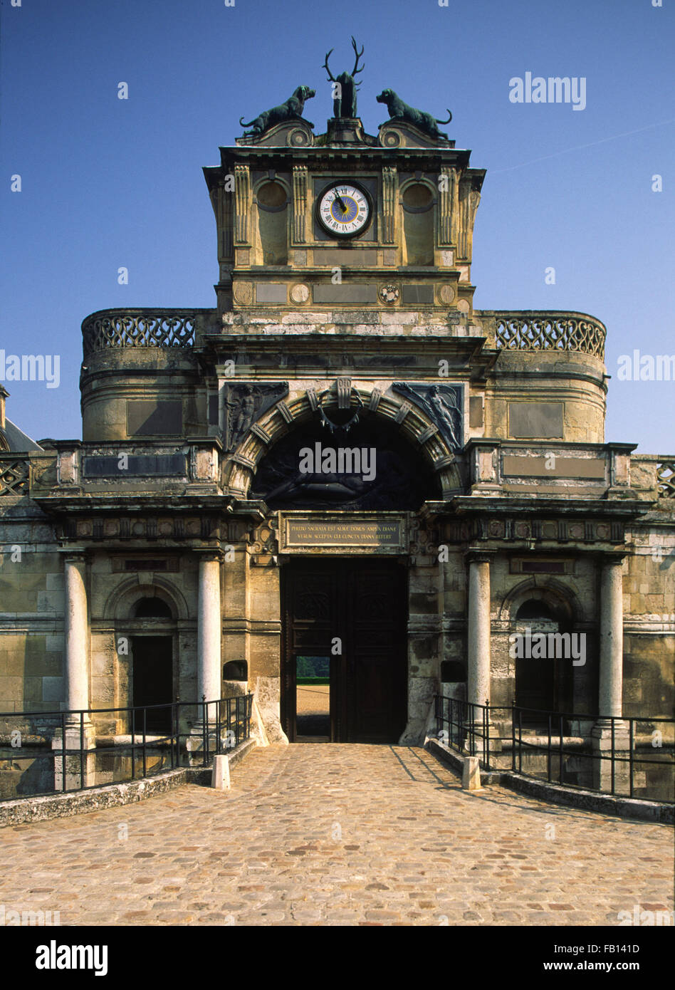 Benvenuto Cellini di Diane de Poitiers portale al Château d'Anett, Eure-et-Loir, Francia Foto Stock