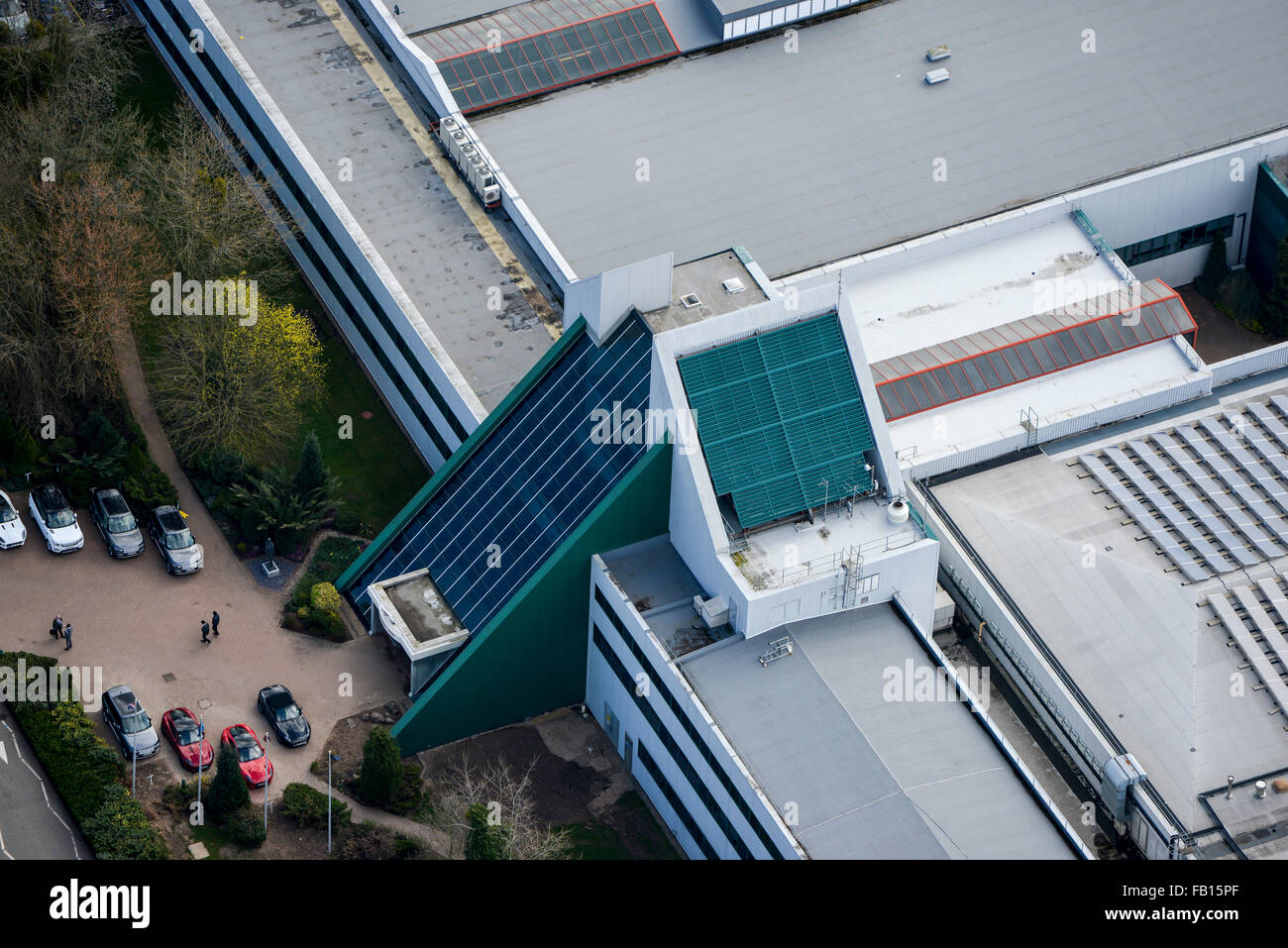Una veduta aerea di Whitley Stabilimento di Coventry, sede della Jaguar Cars Foto Stock