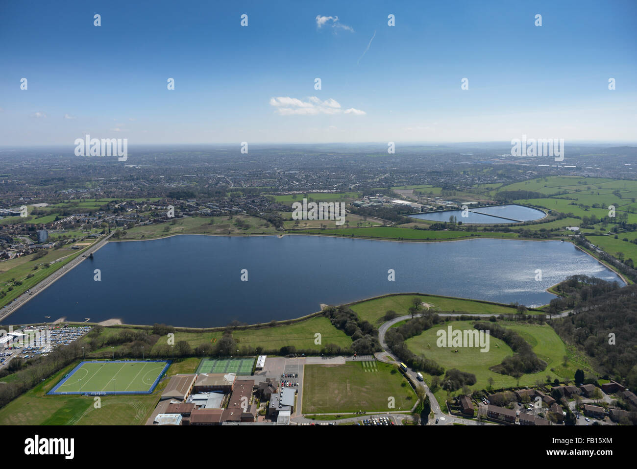 Una veduta aerea del serbatoio Bartley, Birmingham, West Midlands Foto Stock